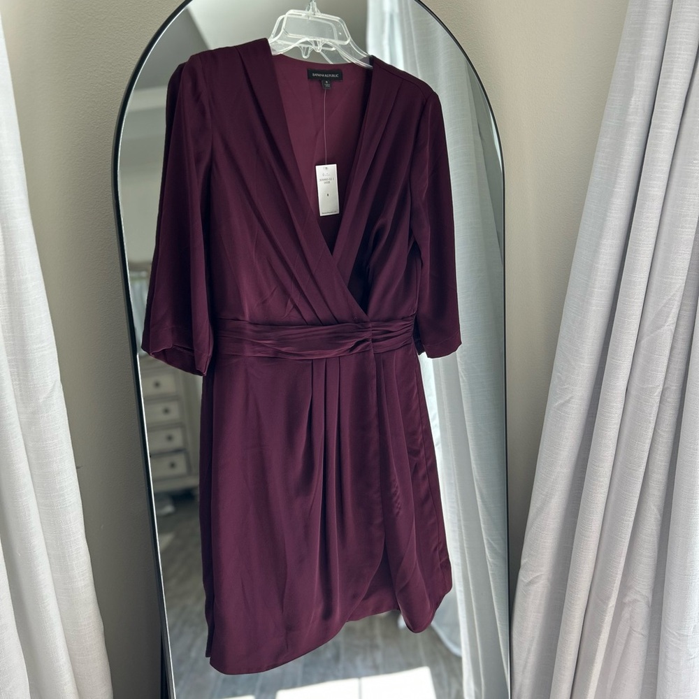 Deep Red/Burgundy Wrap Dress